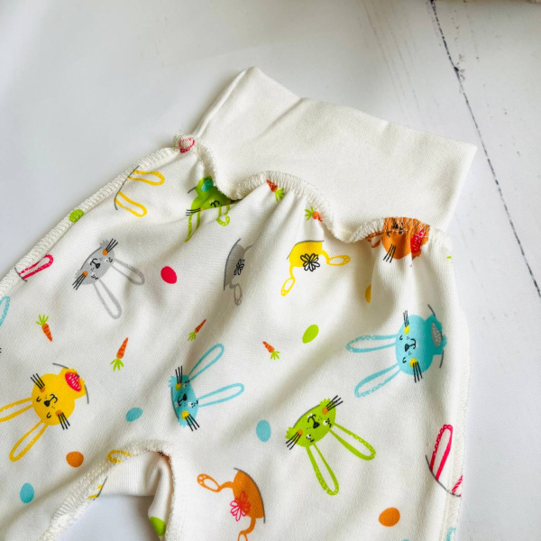 Ползунки из натурального хлопка для новорожденного Bebika (20/9-01)